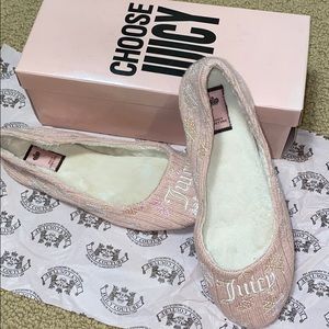 Juicy Couture Pink Knit Slippers
